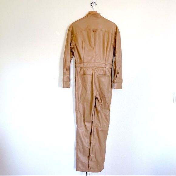 Jonathan Simkhai Katerina Vegan Leather Belted  Jumpsuit in camel size US4 - Picture 9 of 11